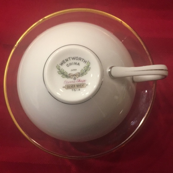 Vtg Wentworth China, Eterna Shape Silver Wheat Cup - Picture 4 of 6